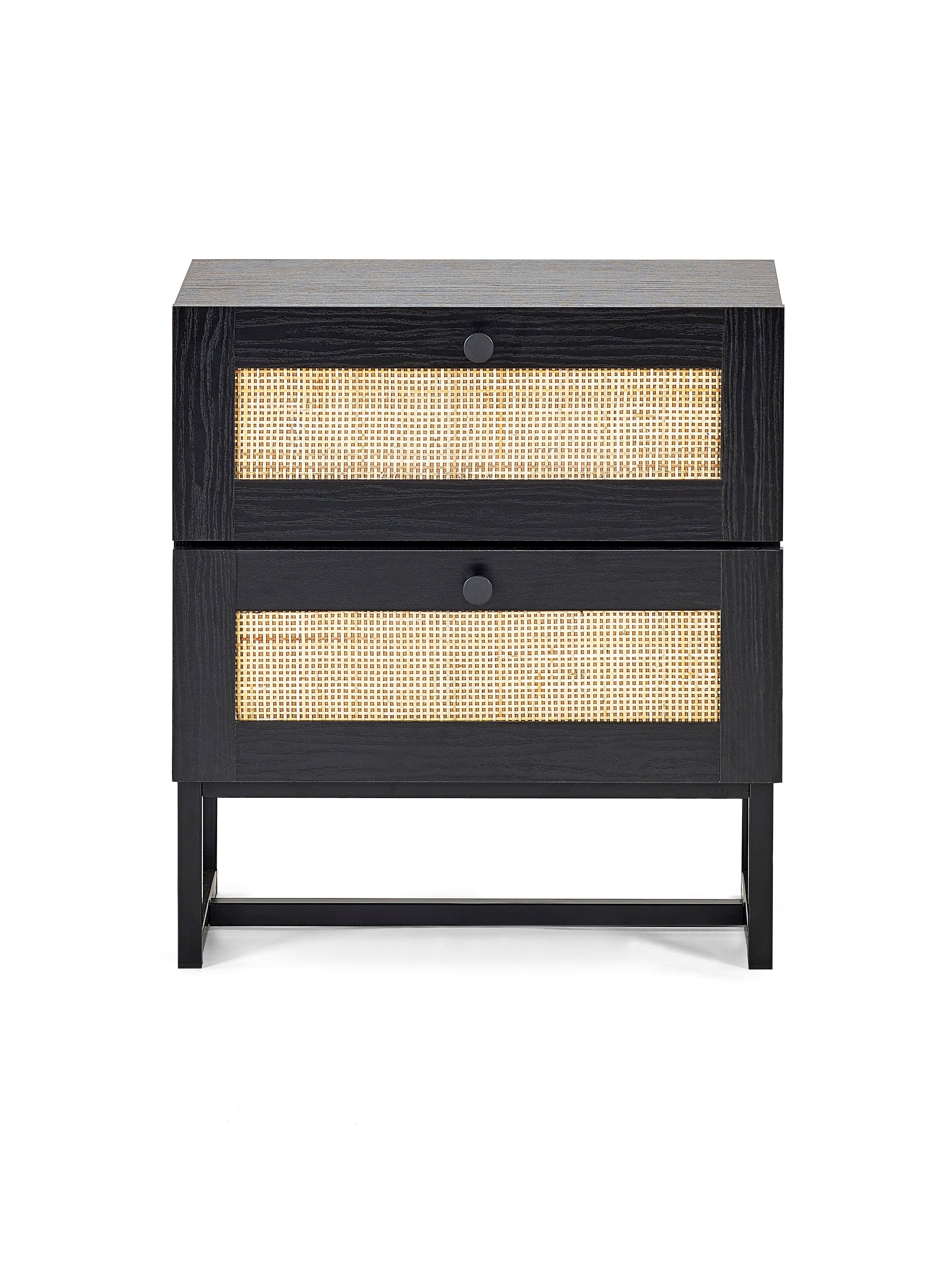 Padstow 2 Drawer Bedside - Black – Julian Bowen, view 3