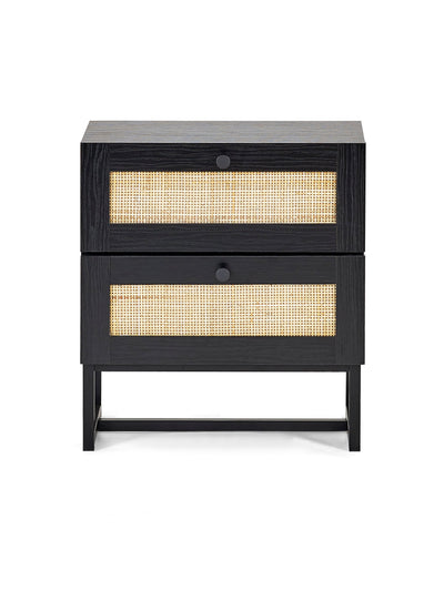 Padstow 2 Drawer Bedside - Black – Julian Bowen, view 3
