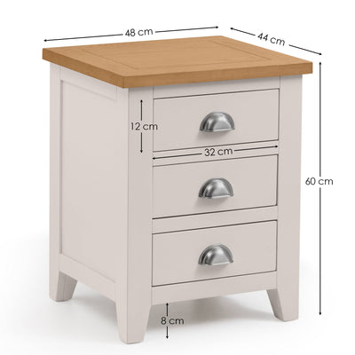 Richmond 3 Drawer Bedside – Julian Bowen, view 6
