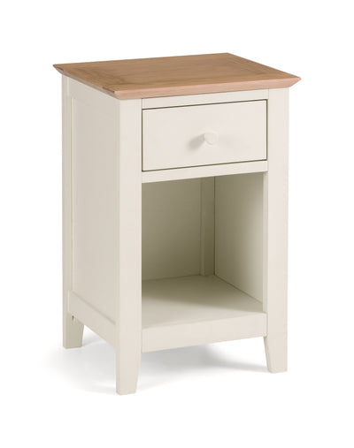 Salerno Shaker Ivory/Oak 1 Drawer Bedside – Julian Bowen
