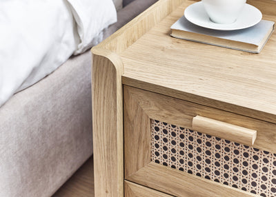Sydney 2 Drawer Bedside - Rattan Effect – Julian Bowen, view 5