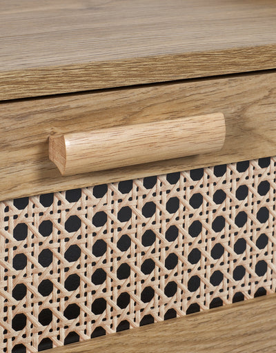 Sydney 2 Drawer Bedside - Rattan Effect – Julian Bowen, view 8