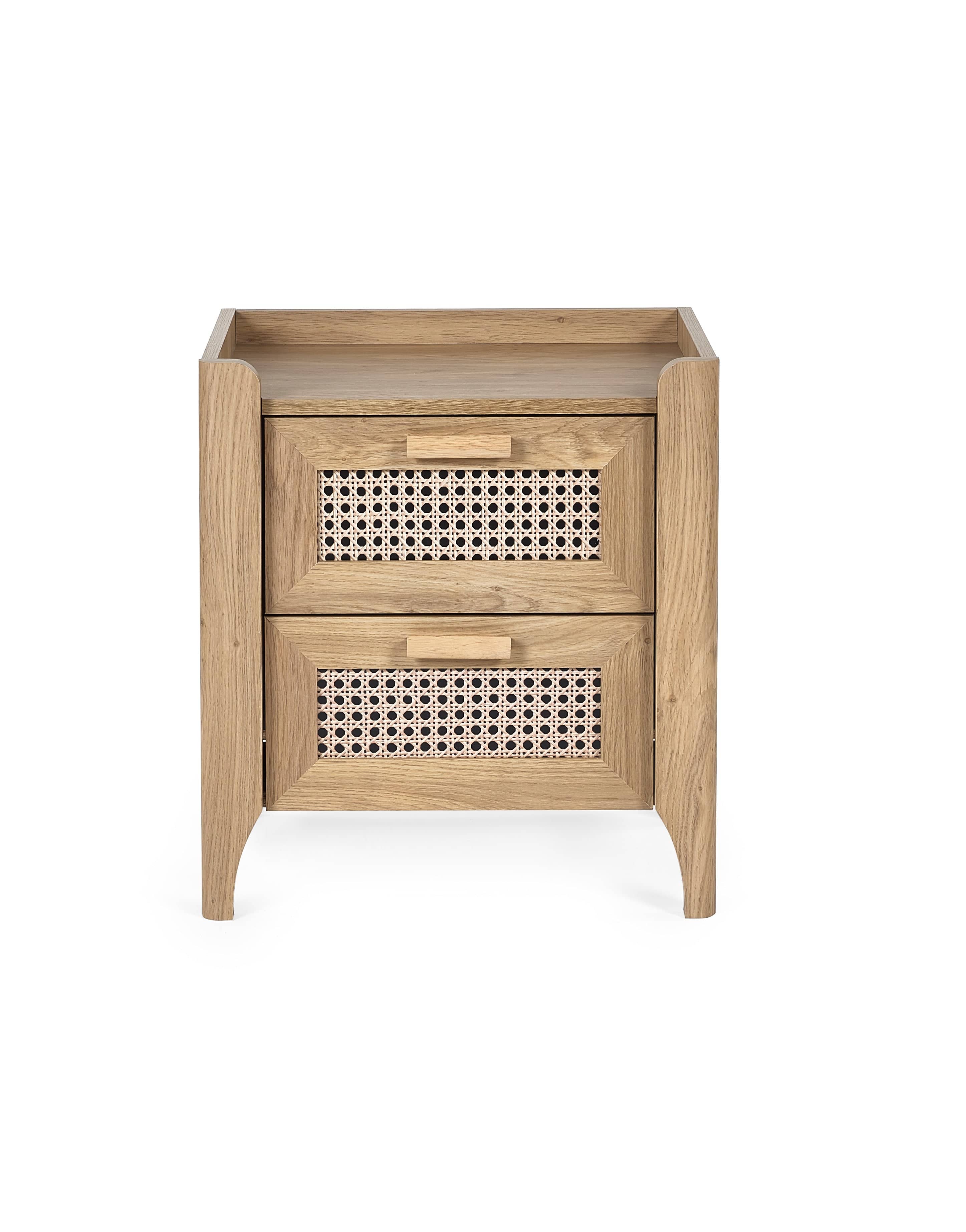 Sydney 2 Drawer Bedside - Rattan Effect – Julian Bowen, view 2