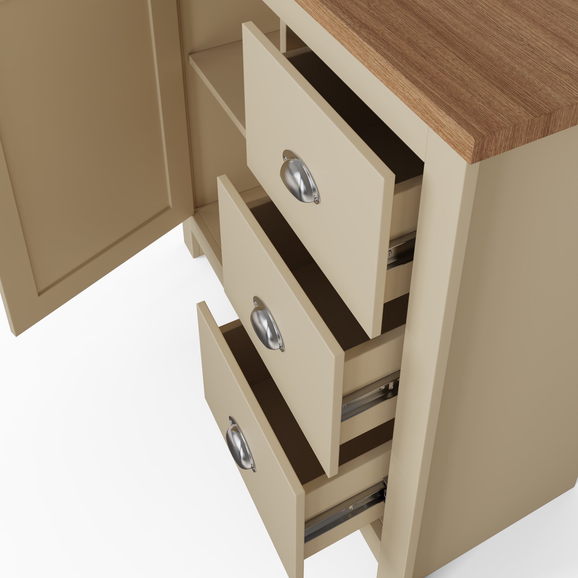 Lancaster Multi Unit – Cream & Oak