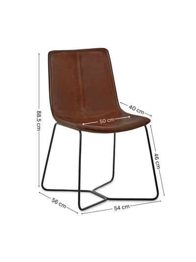 Joren Tan Brown PU Leather Dining Chairs (Set of 2) – Julian Bowen, view 9