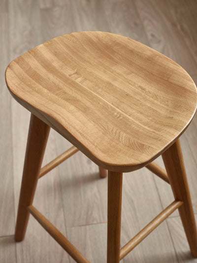 Mulu Natural Solid Oak Bar Stool – Julian Bowen, view 6