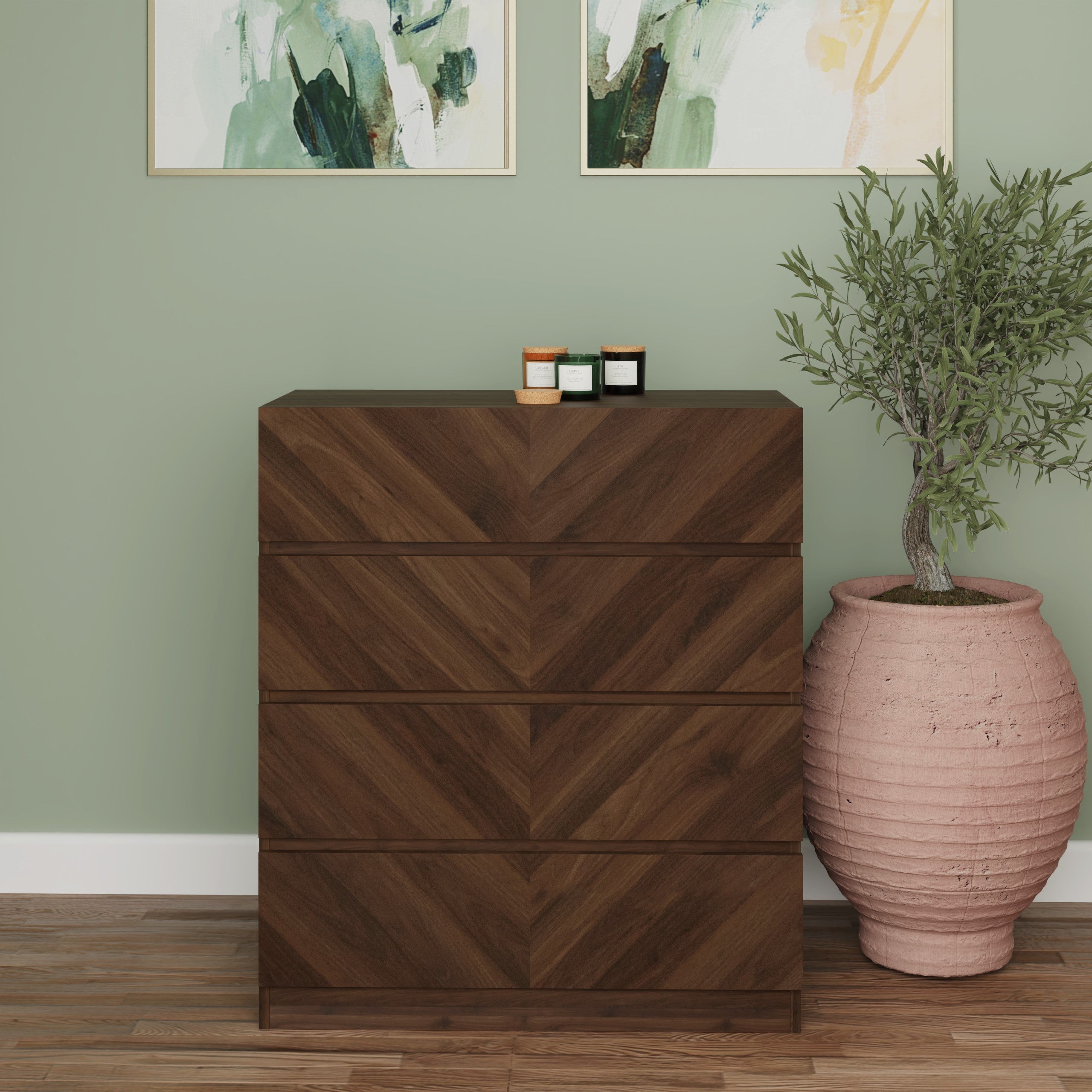 Catania 4 Drawer Chest Royal Walnut – GFW, view 2