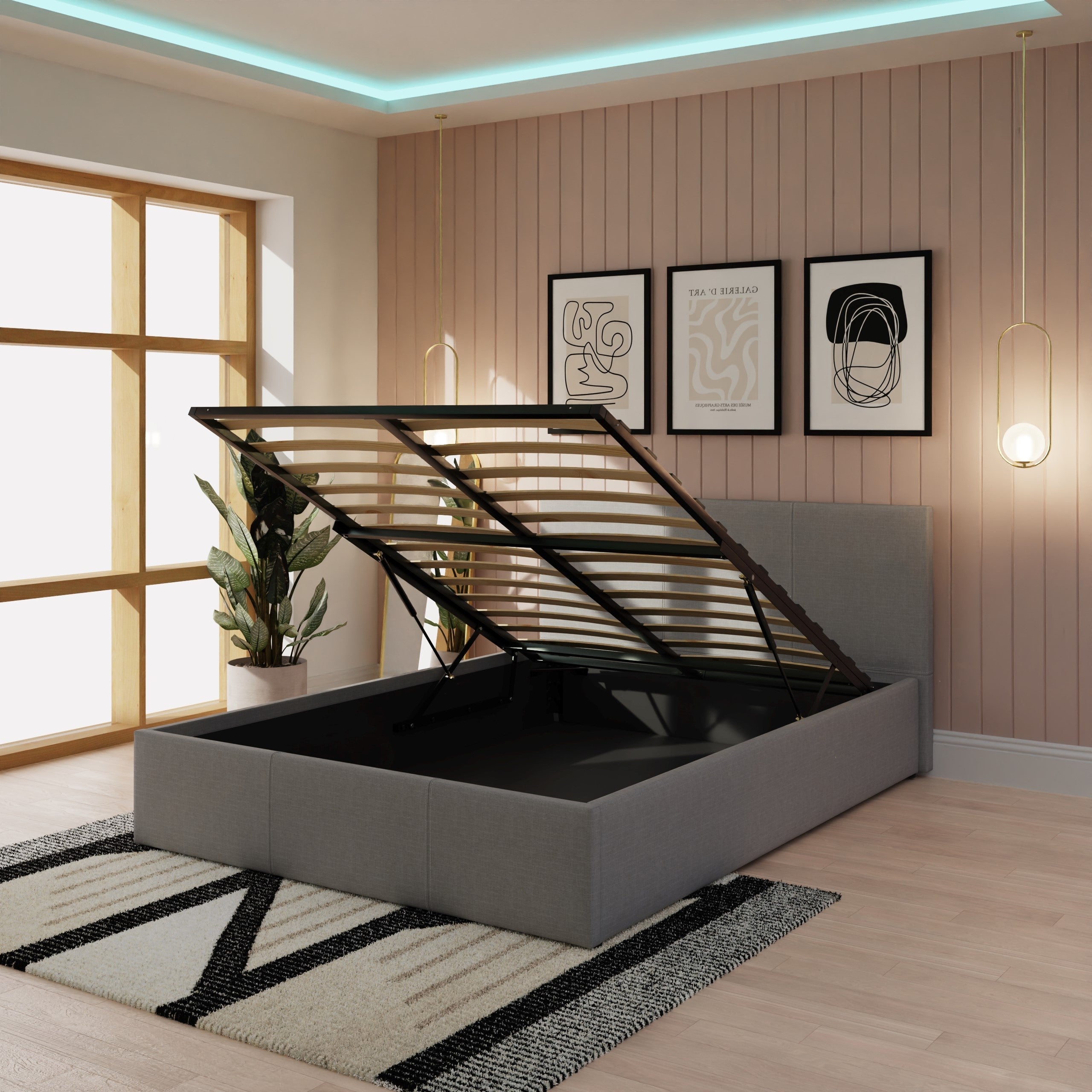 End Lift Ottoman Bed Grey – GFW, view 12