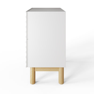 Karla Ribbed 2 Drawer Bedside Pair – White