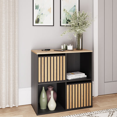Kube 2X2 Storage Kube Black/Medium Oak – GFW, view 2