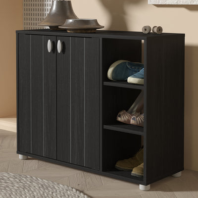 Bideford Shoe Cabinet Rustic Black Oak – GFW, view 4