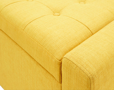 Verona Ottoman Bench Mustard Fabric – GFW, view 11