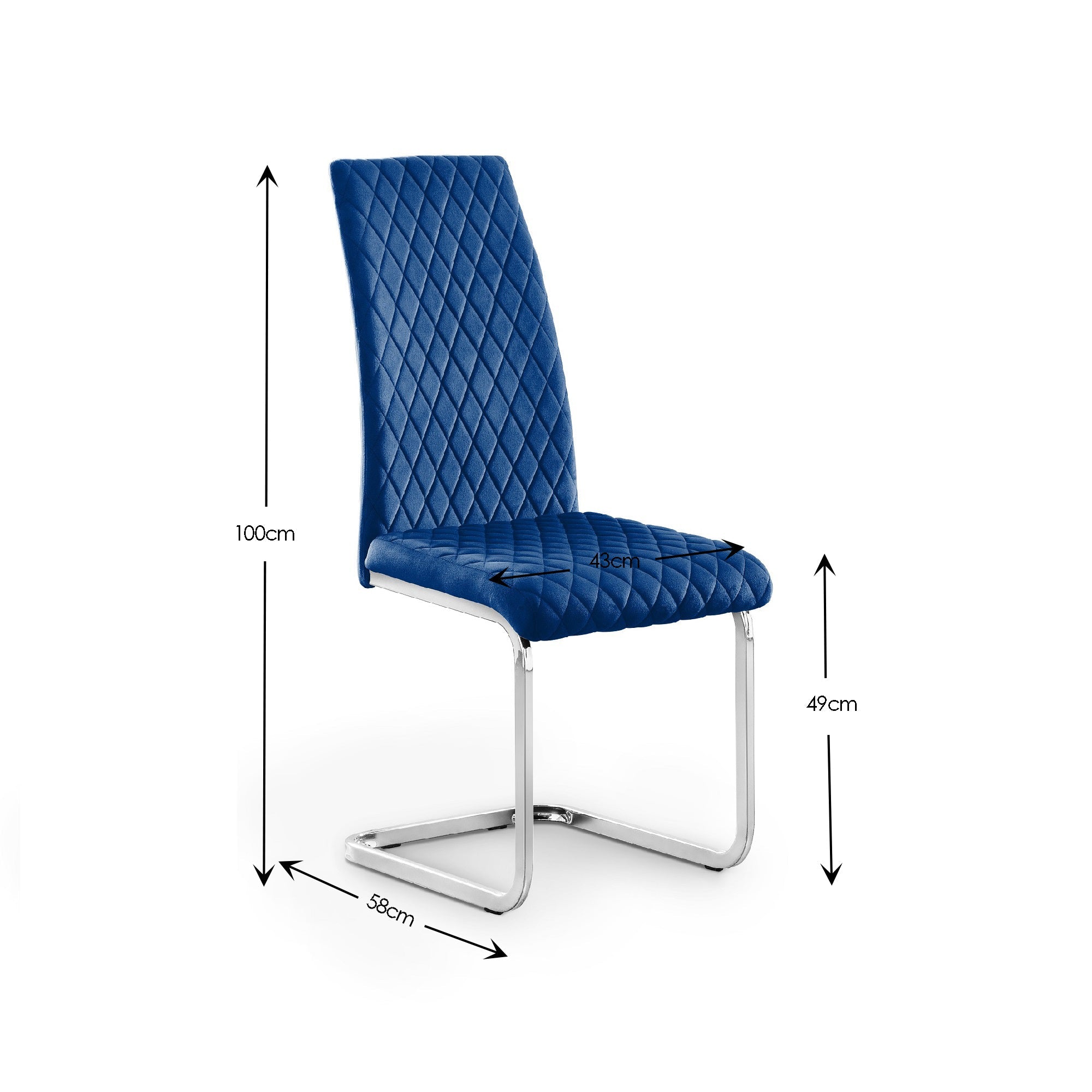 Positano Table and 4 Blue Calabria Chairs