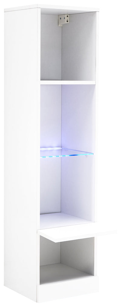 Galicia Tall Shelf Unit With Led White – GFW, view 12
