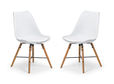 Kari Dining Chairs - White Seat & Oak Legs (Set of 2) – Julian Bowen