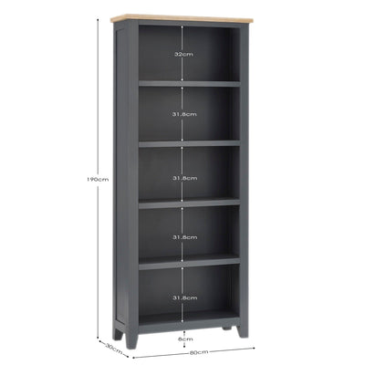 Bordeaux Tall Bookcase Dark Grey – Julian Bowen, view 6
