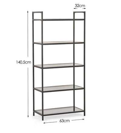 Julian Bowen Bookcase Chicago Tall Bookcase Smoked Glass Bed Kings
