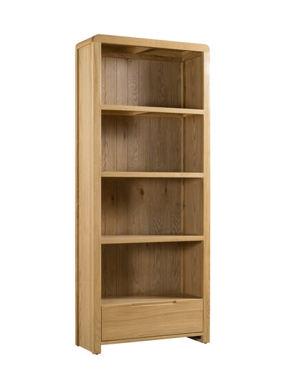 Curve Oak Tall Bookcase – Julian Bowen