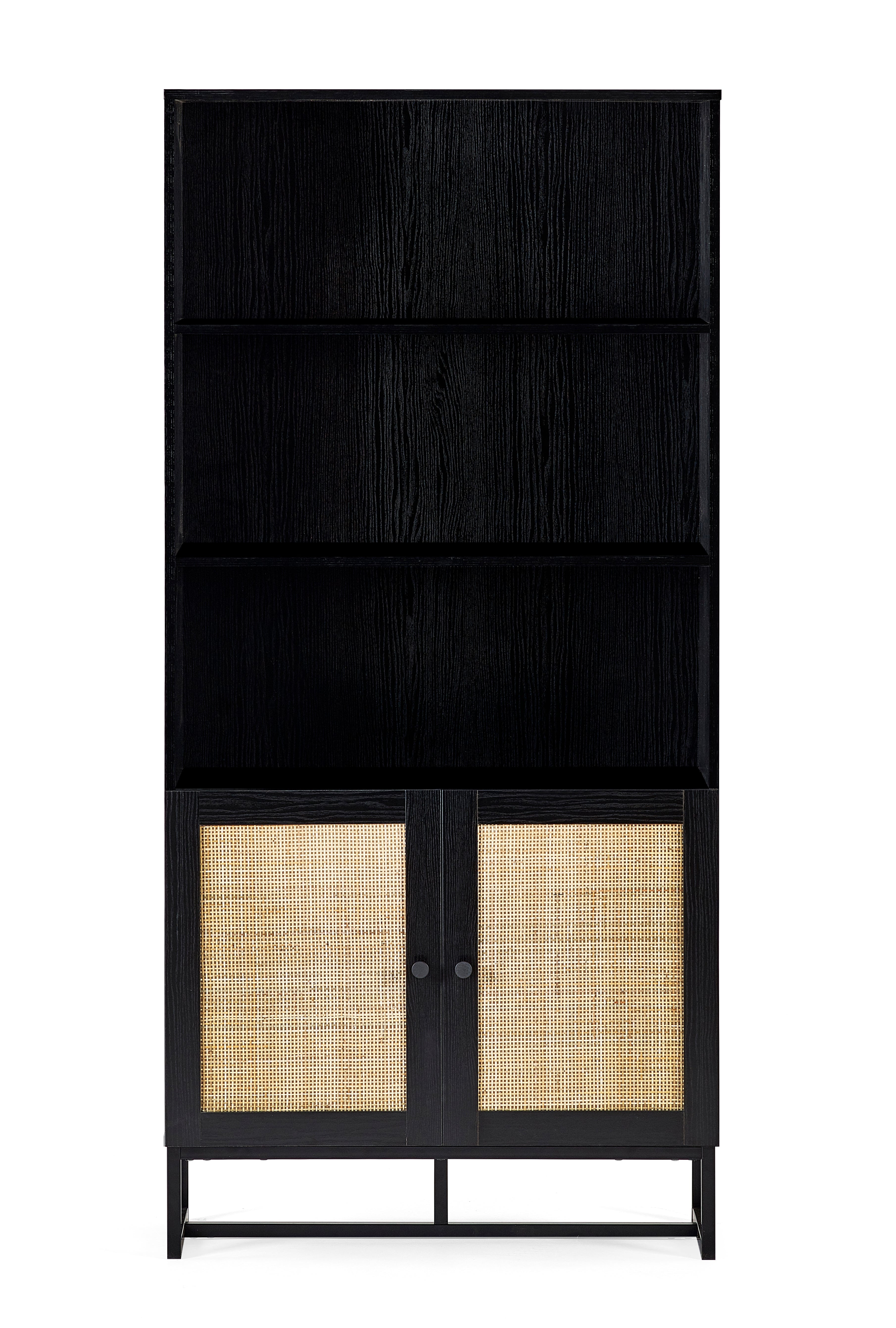 Padstow Tall Bookcase - Black – Julian Bowen, view 2