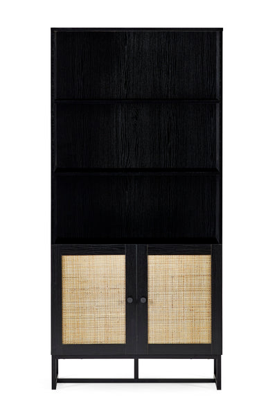 Padstow Tall Bookcase - Black – Julian Bowen, view 2