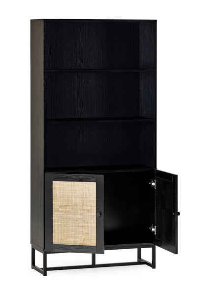 Padstow Tall Bookcase - Black – Julian Bowen, view 3