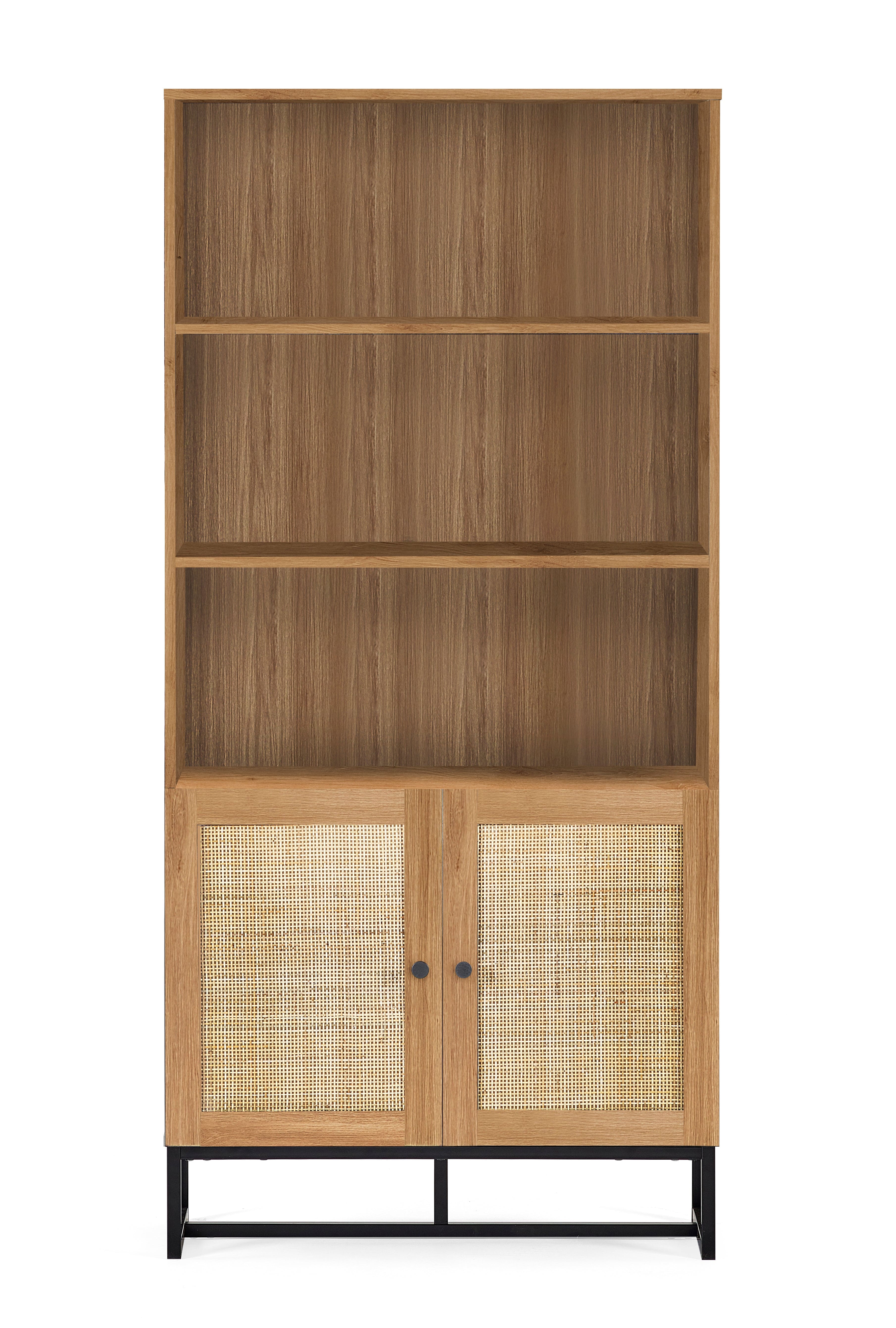 Padstow Tall Bookcase - Oak – Julian Bowen, view 2