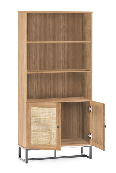 Padstow Tall Bookcase - Oak – Julian Bowen, view 3
