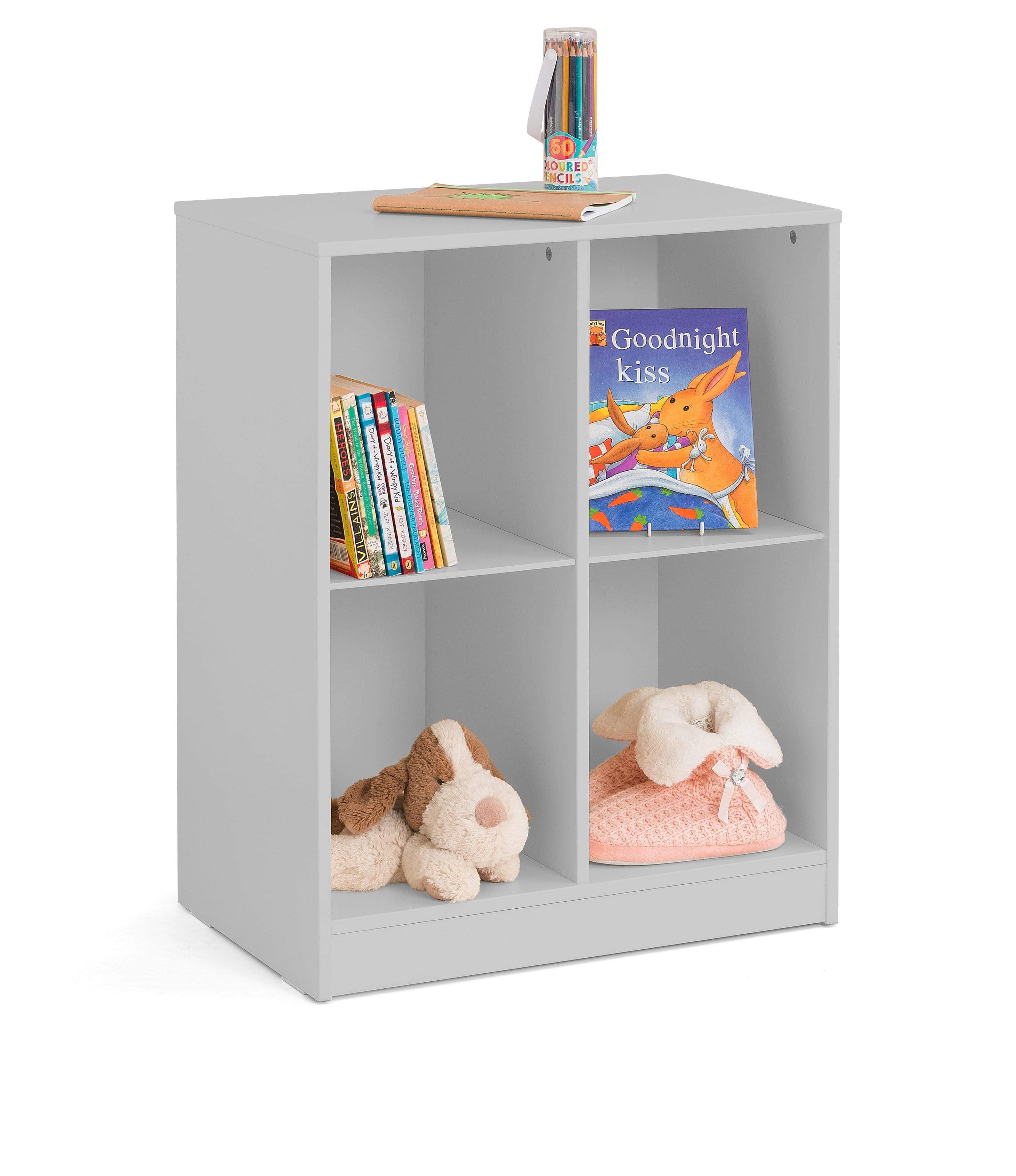 Julian Bowen BOOKCASE Pluto Cube Bookcase Dove Grey Bed Kings