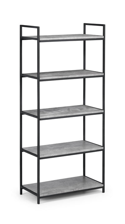 Staten Tall Concrete Bookcase – Julian Bowen