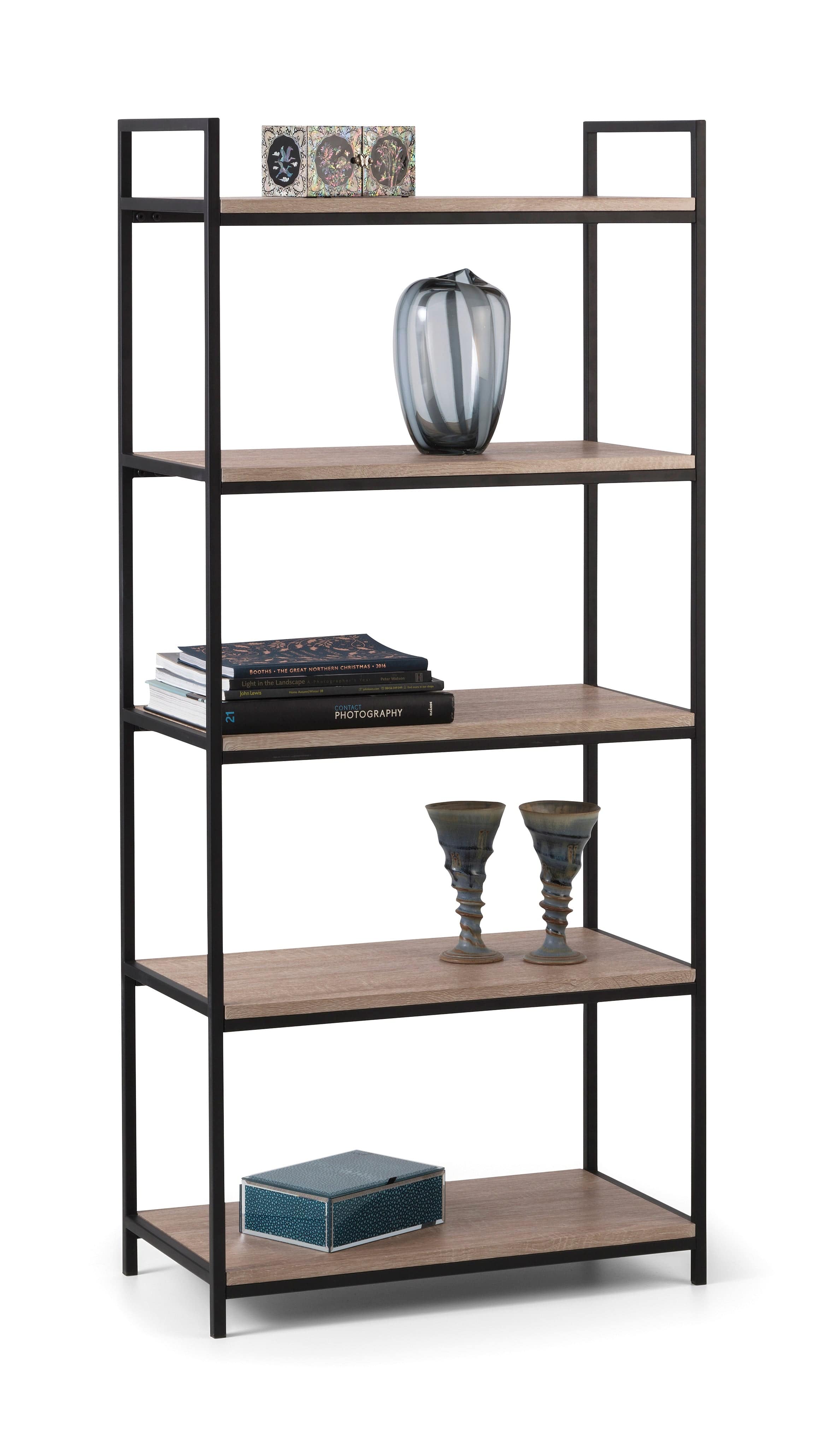 Tribeca Tall Bookcase  - Sonoma Oak – Julian Bowen, view 2