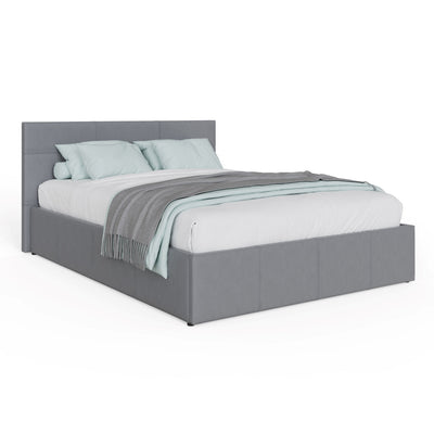Side Lift Ottoman Bed Grey Leather – GFW, view 8
