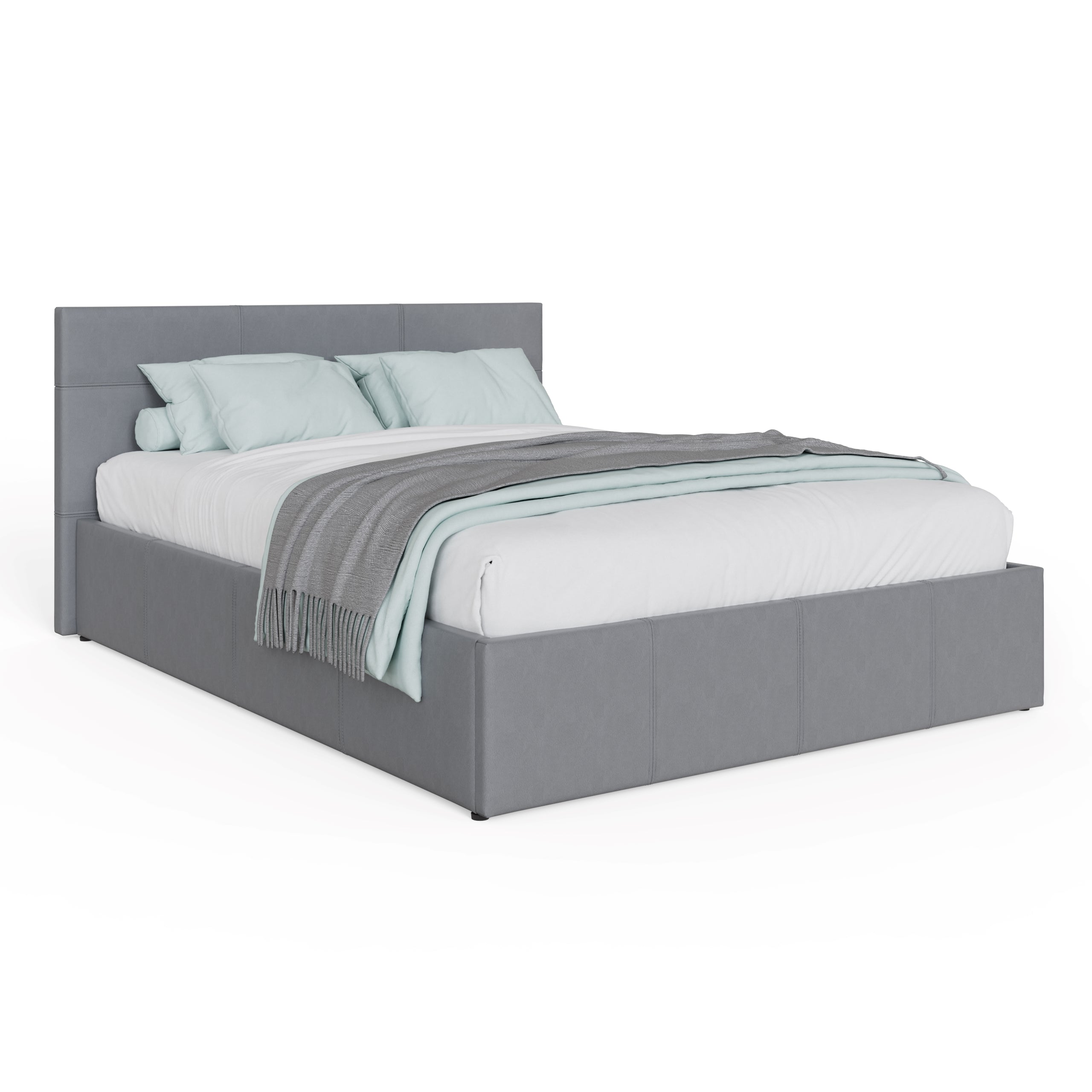 End Lift Ottoman Bed Grey Leather – GFW, view 8