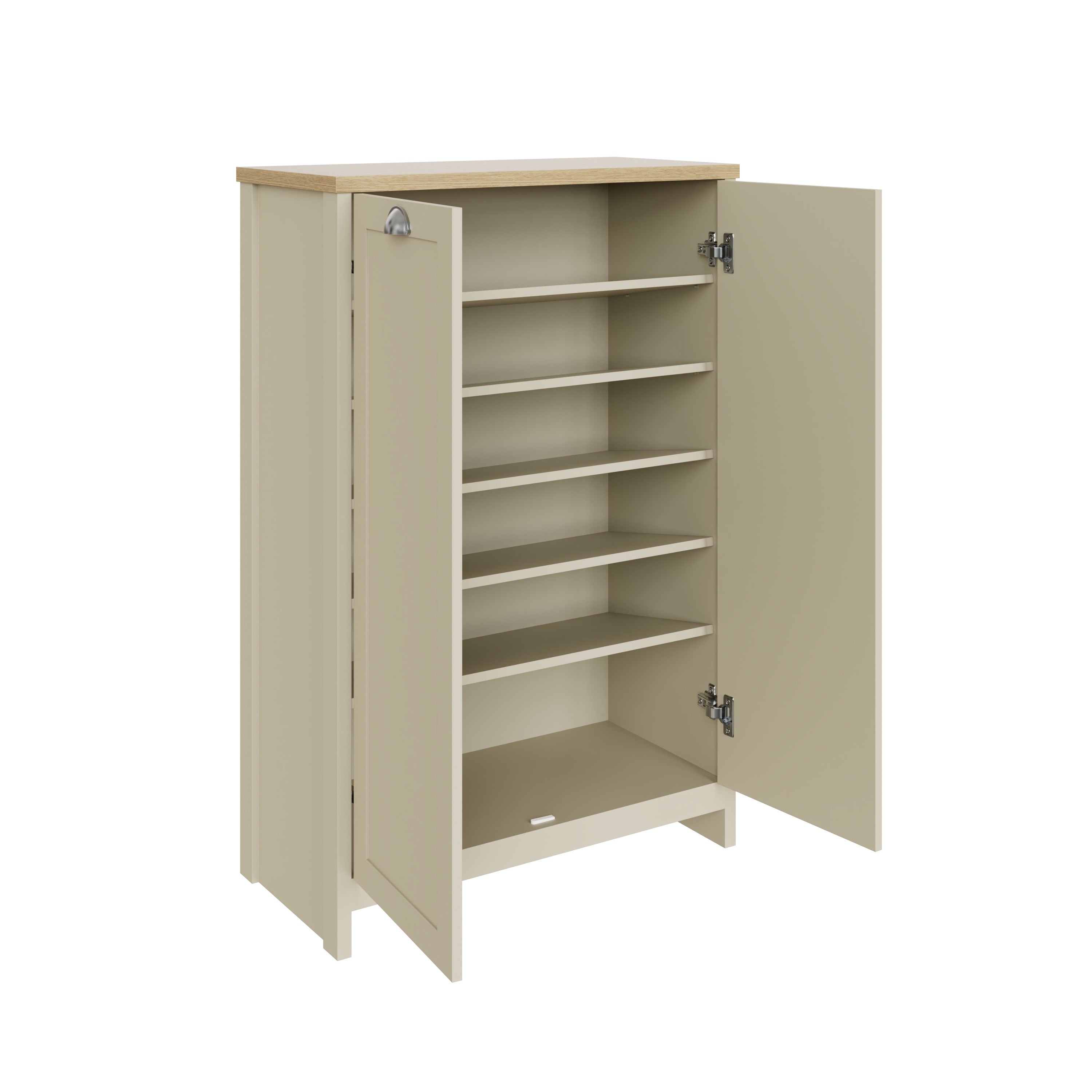 Lancaster 2 Door Shoe Cabinet Cream – GFW, view 4