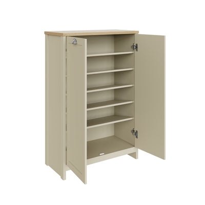 Lancaster 2 Door Shoe Cabinet Cream – GFW, view 4