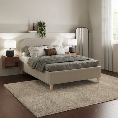 Florence Boucle Ottoman Bed Natural Stone – GFW, view 2
