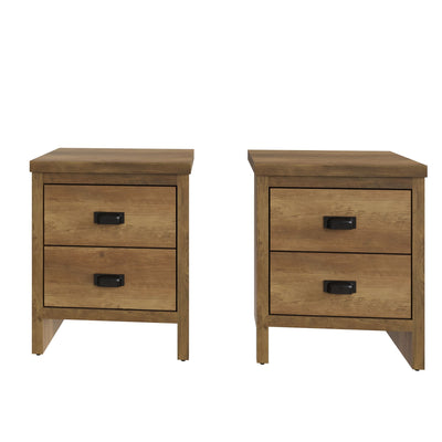 Boston 2 Drawer Bedside Tables Knotty Oak (Pack of Two) – GFW, view 5