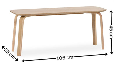 Kaito Oak Curved Leg Bench – Julian Bowen, view 8