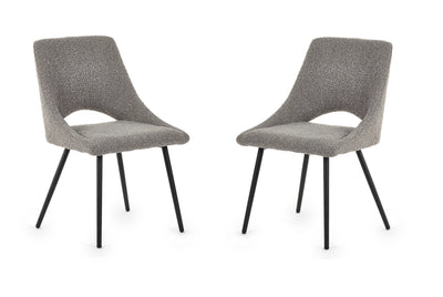 Iris Boucle Dining Chairs - Grey (Set Of 2) – Julian Bowen