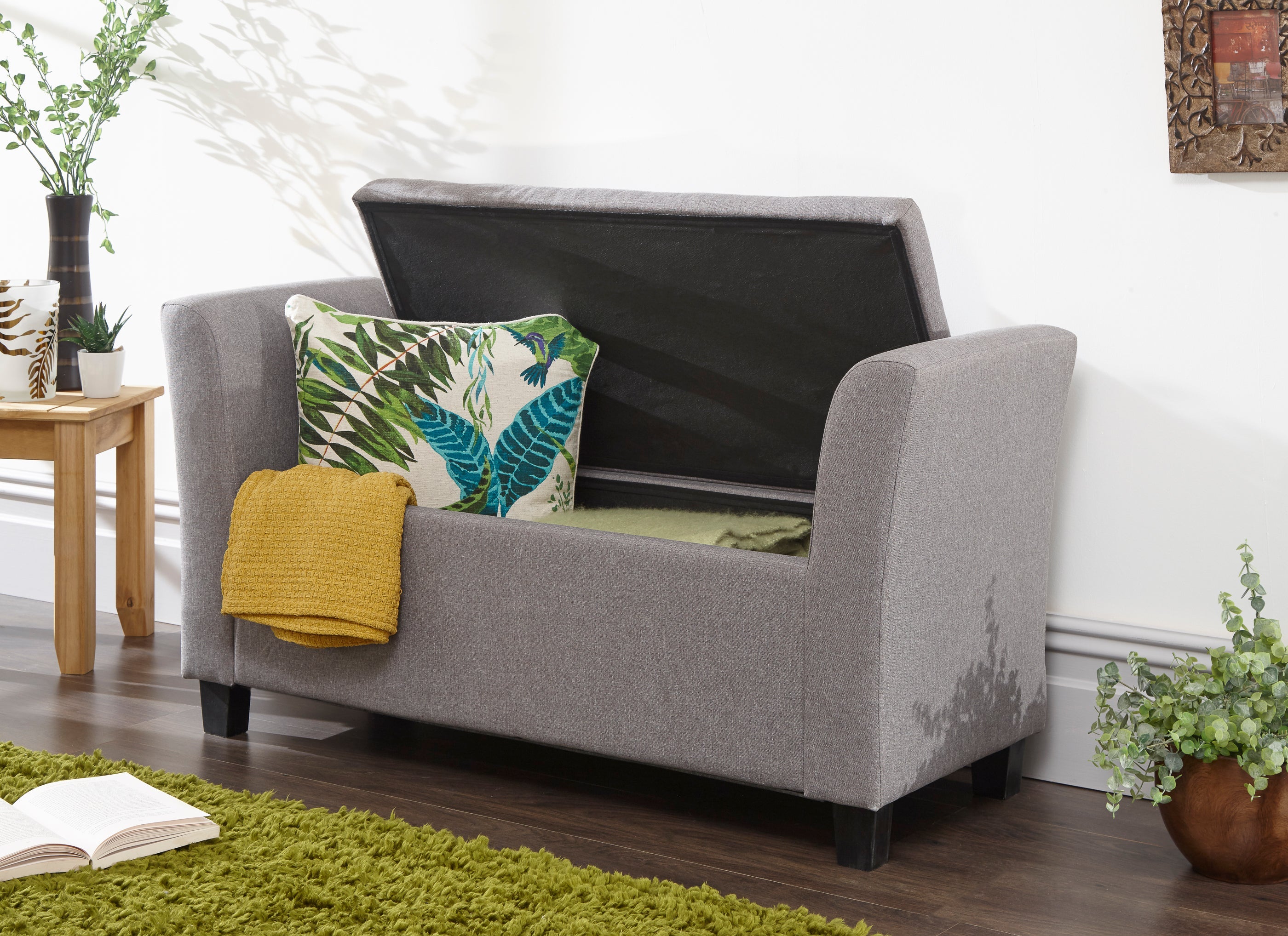 Verona Window Seat Grey Fabric – GFW, view 2