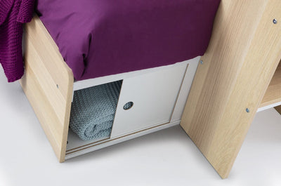 Julian Bowen Bunk Bed Single 90cm 3ft Eclipse Bunk Bed - Scandinavian Oak & White Bed Kings