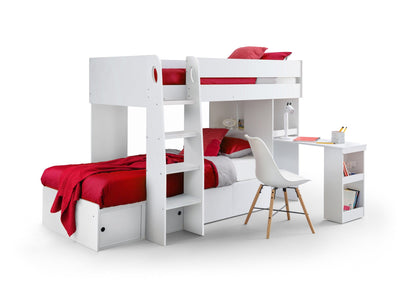 Julian Bowen Bunk Bed Single 90cm 3ft Eclipse Bunk Bed - White Bed Kings