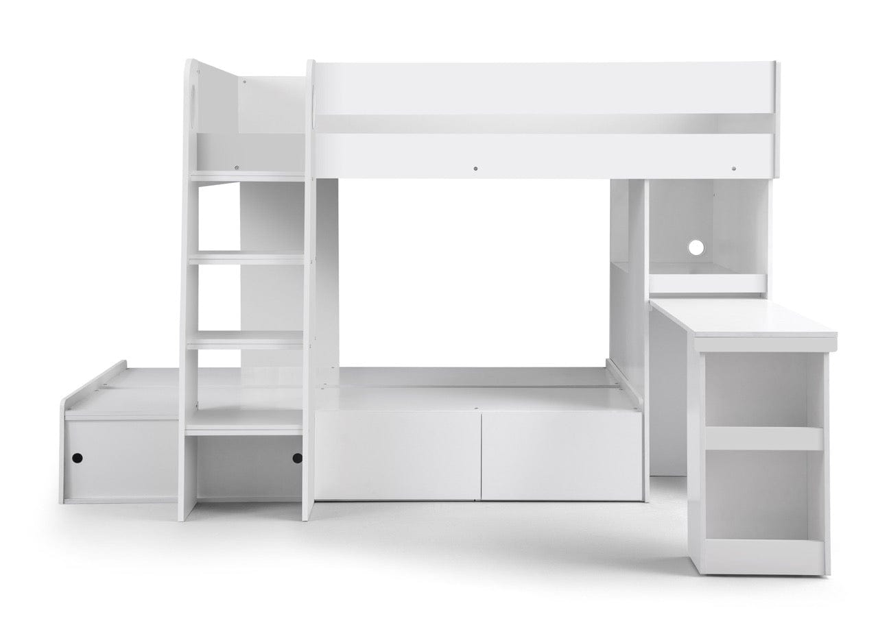 Julian Bowen Bunk Bed Single 90cm 3ft Eclipse Bunk Bed - White Bed Kings