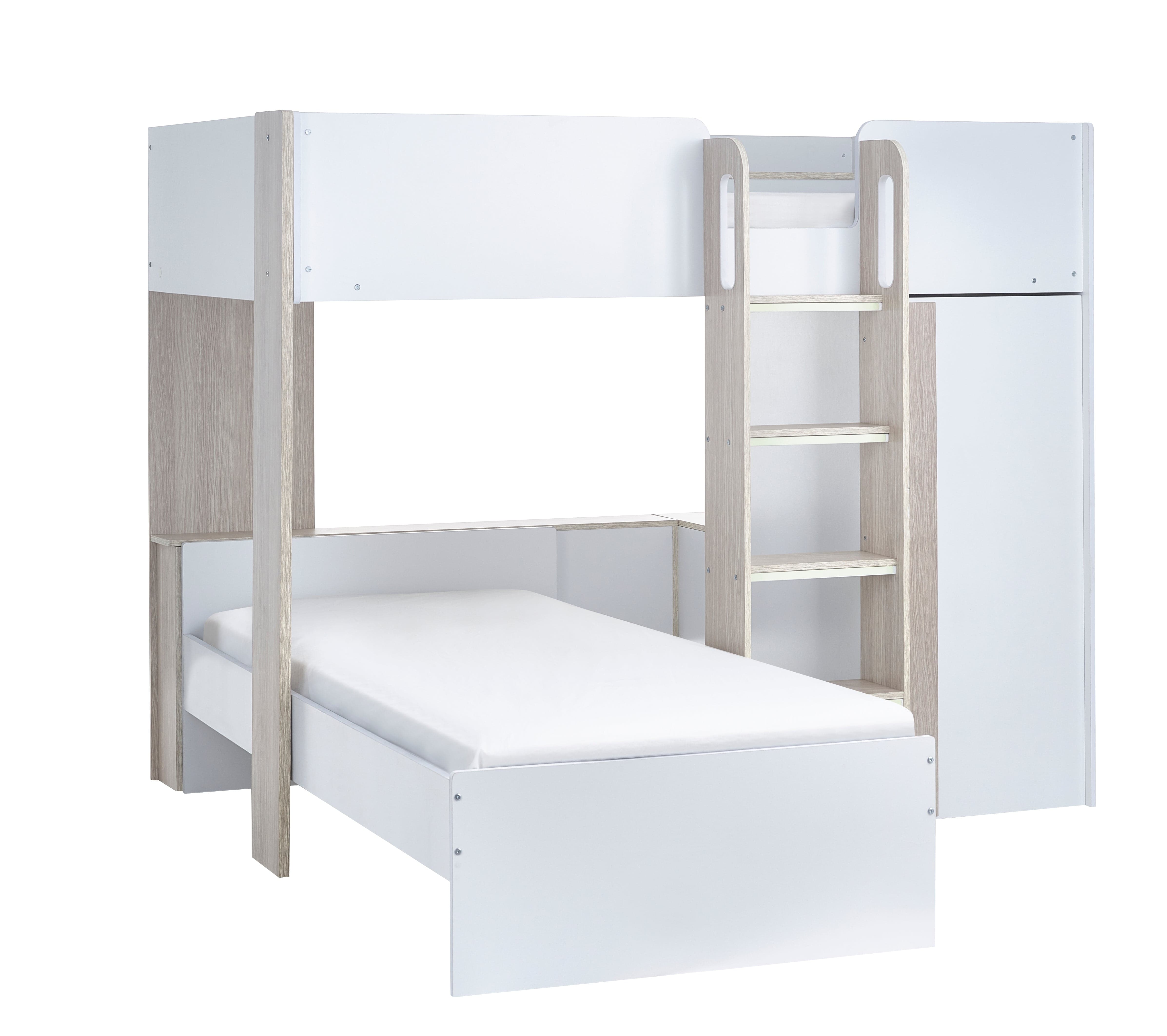 Horizon Bunk Bed - Pale Wood And White – Julian Bowen