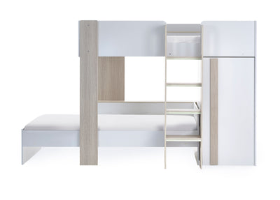 Horizon Bunk Bed - Pale Wood And White – Julian Bowen, view 4