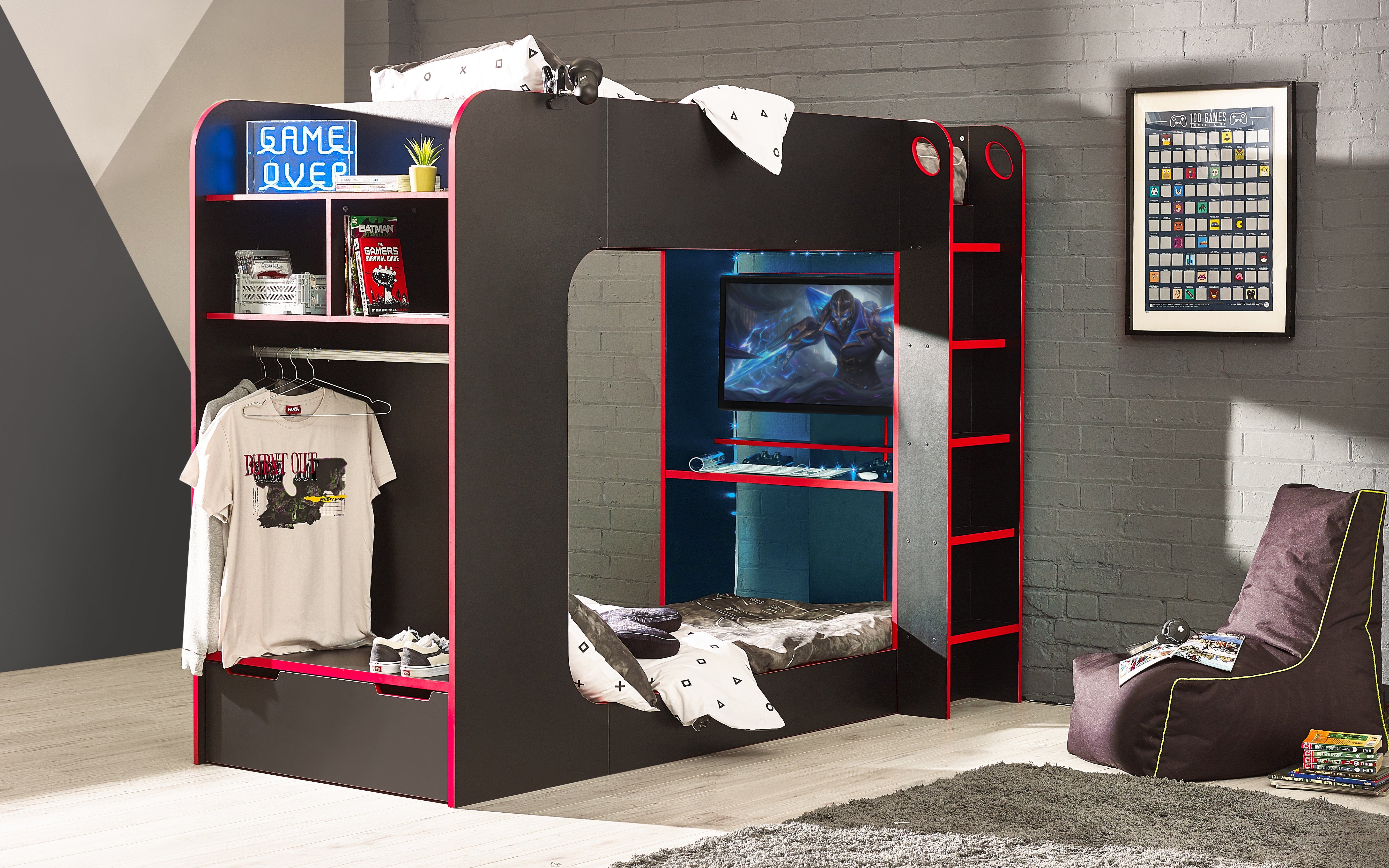 Impact Gaming Bunk Black/Red – Julian Bowen, view 3