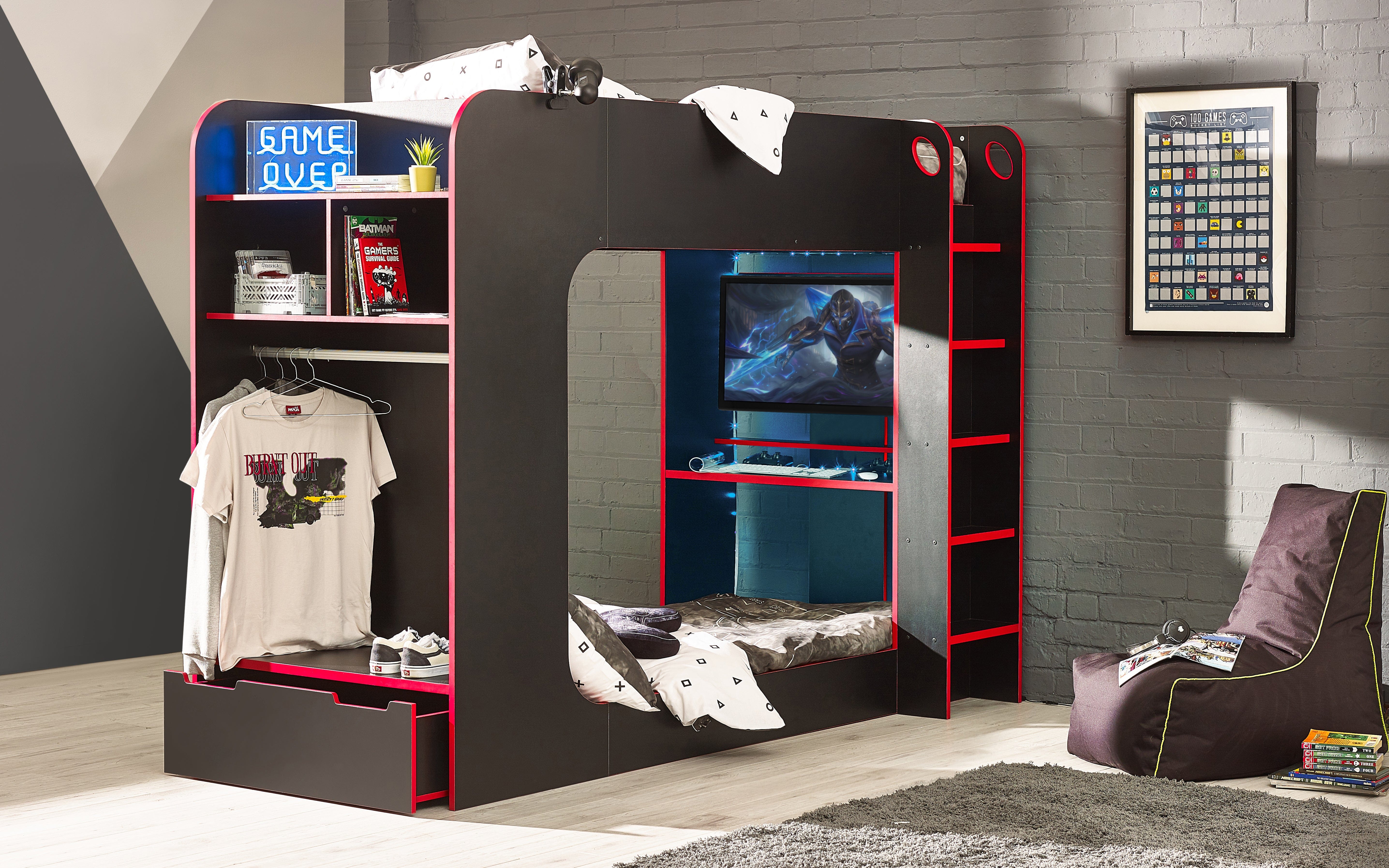 Impact Gaming Bunk Black/Red – Julian Bowen, view 4