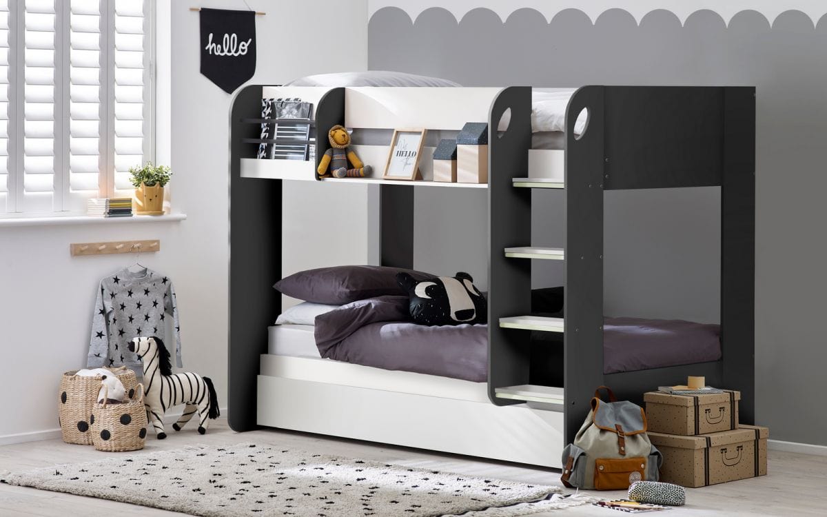 Mars Bunk & Underbed Charcoal & White – Julian Bowen, view 2