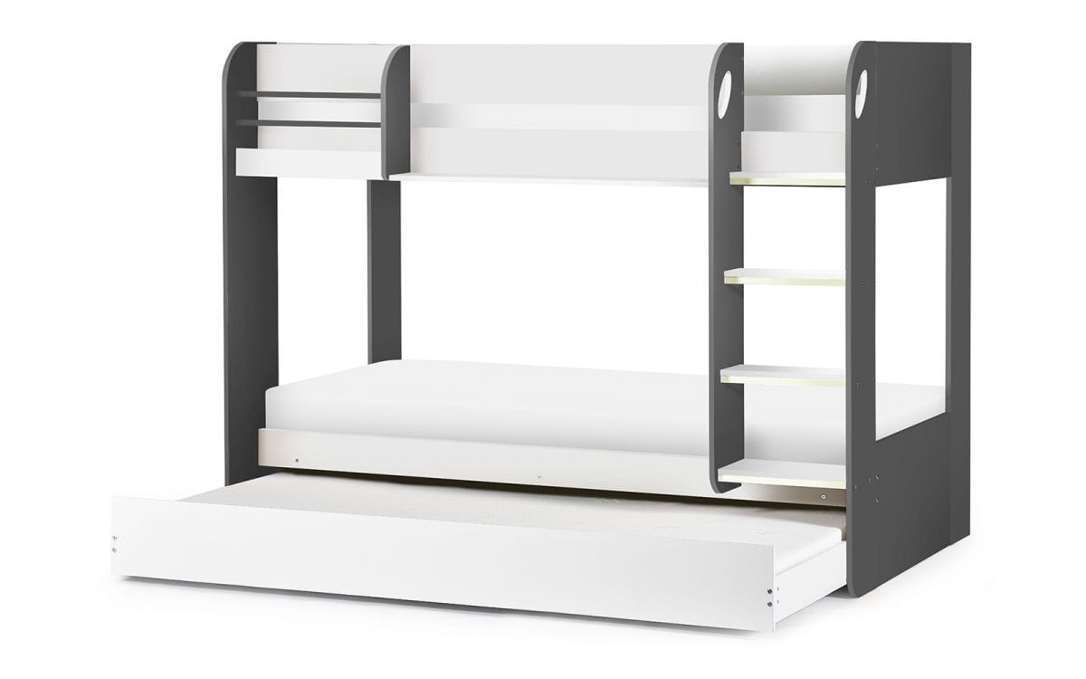 Mars Bunk & Underbed Charcoal & White – Julian Bowen