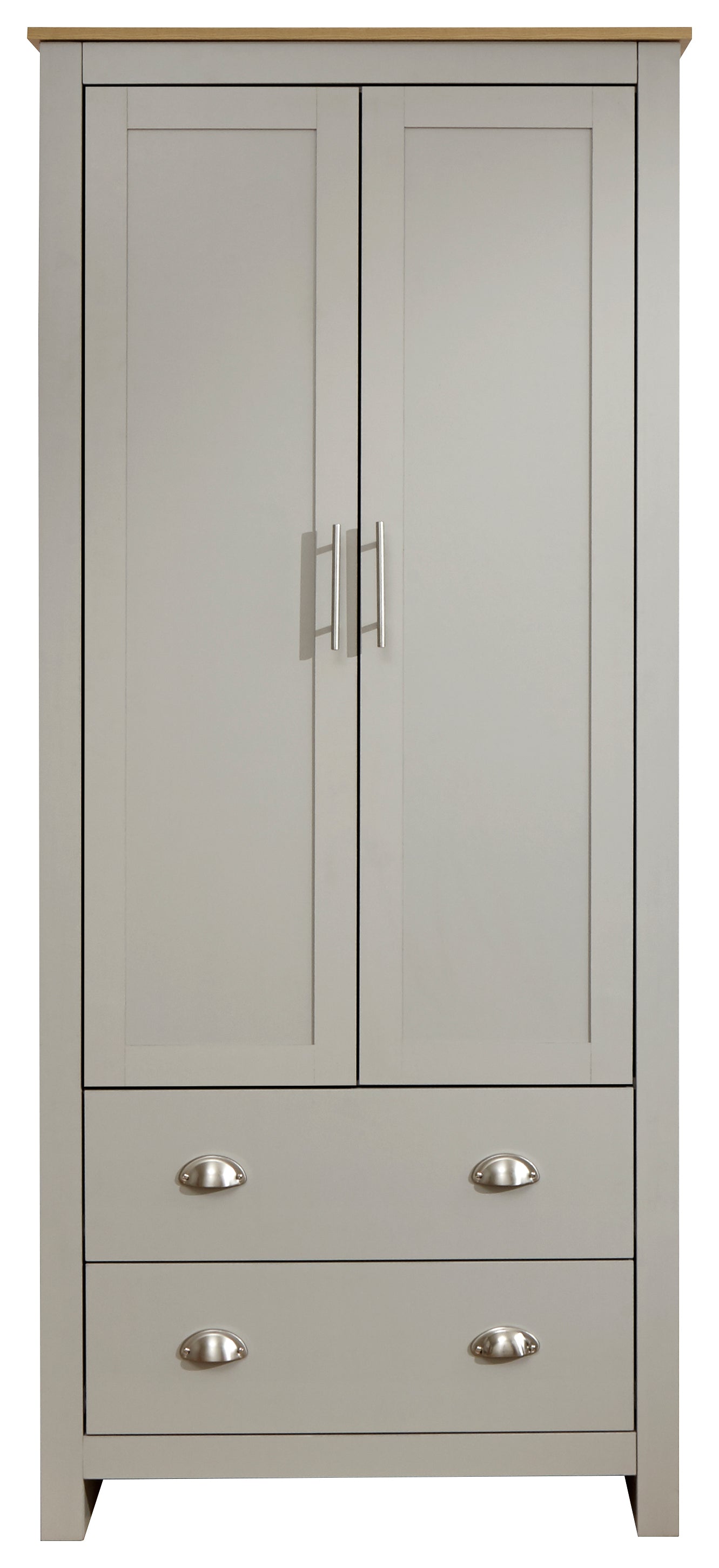 Lancaster 2 Door 2 Drawer Wardrobe Grey – GFW