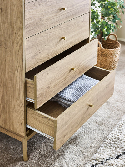 Ingrid 5 Drawer Chest Oak – Julian Bowen, view 6